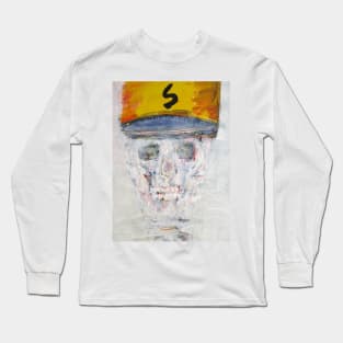 SKULL with  BASEBALL HAT Long Sleeve T-Shirt